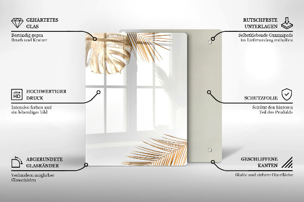 Induction hob protector Golden leaves