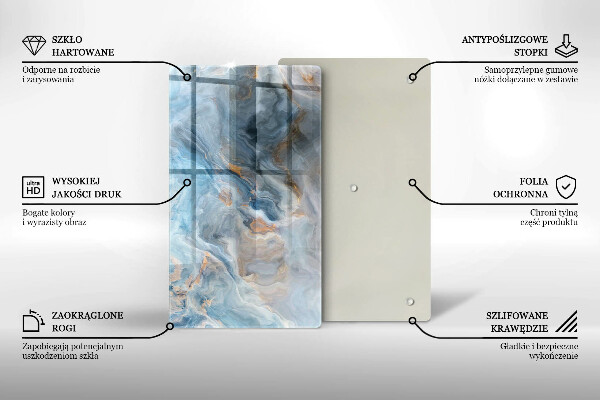 Induction hob protector Marble texture