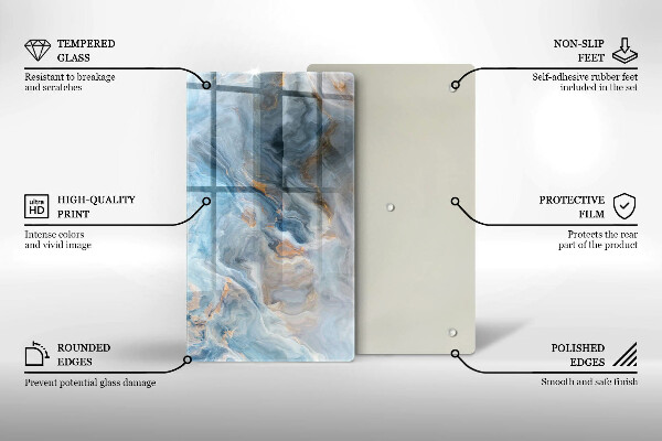 Induction hob protector Marble texture