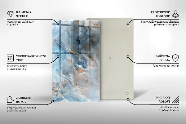 Induction hob protector Marble texture