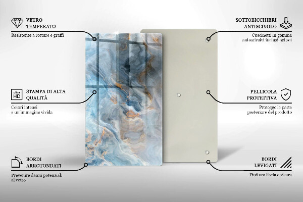 Induction hob protector Marble texture