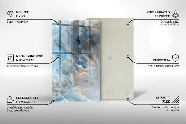 Induction hob protector Marble texture