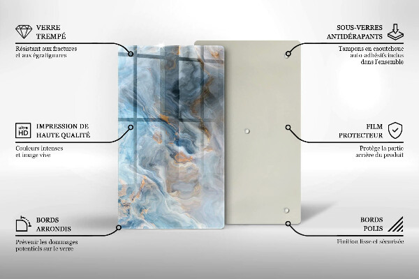 Induction hob protector Marble texture