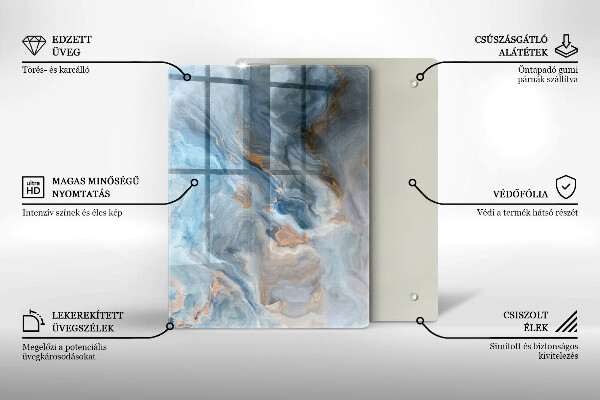 Induction hob protector Marble texture