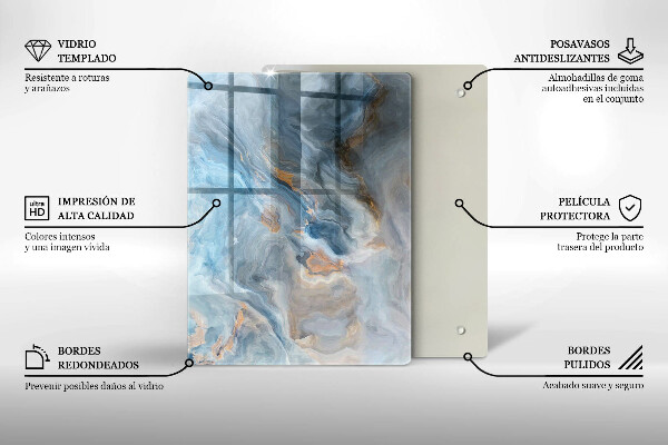 Induction hob protector Marble texture