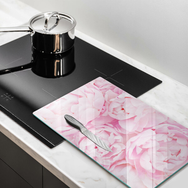 Induction hob protector Delicate peonies