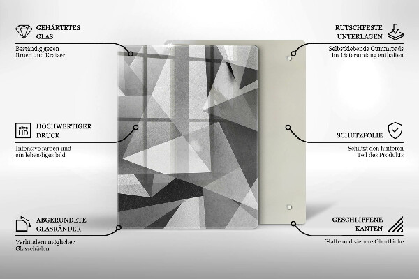 Induction hob protector Concrete sharp abstraction