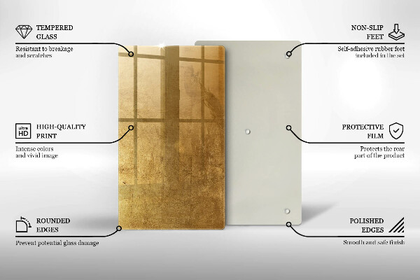 Induction hob protector Gold texture background