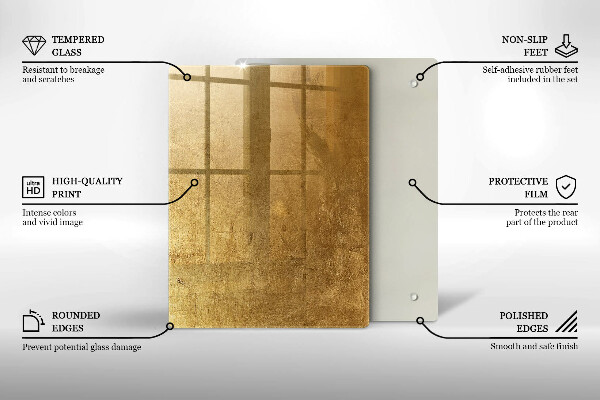 Induction hob protector Gold texture background