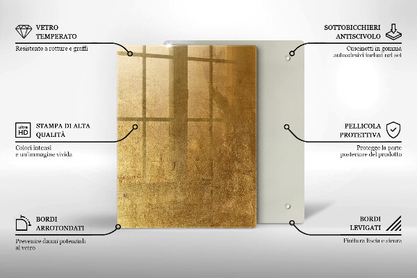 Induction hob protector Gold texture background