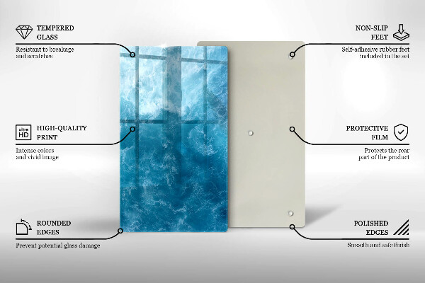 Induction hob protector Blue water