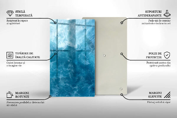 Induction hob protector Blue water