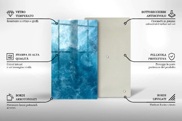 Induction hob protector Blue water