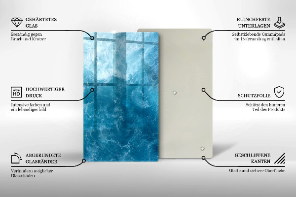 Induction hob protector Blue water