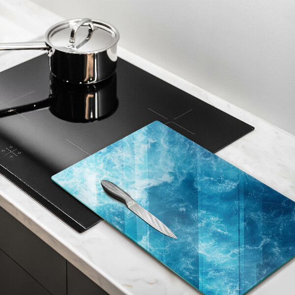 Induction hob protector Blue water