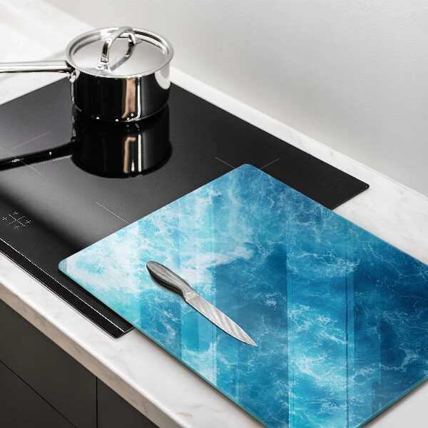 Induction hob protector Blue water
