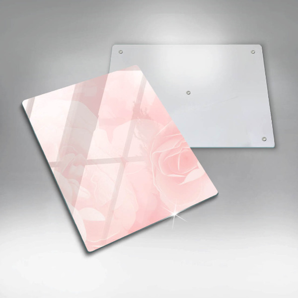 Induction hob protector Pastel background roses