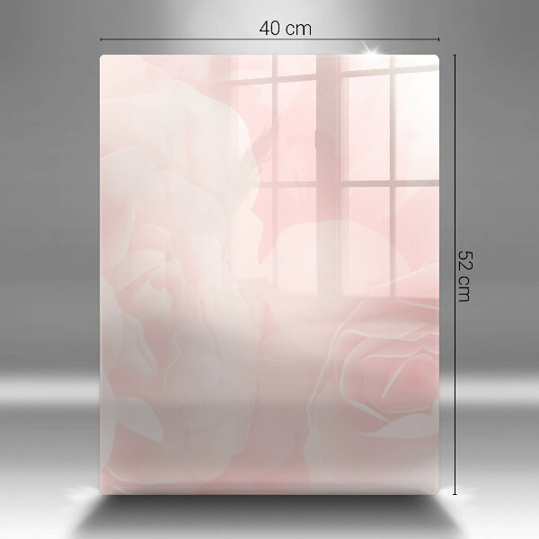 Induction hob protector Pastel background roses