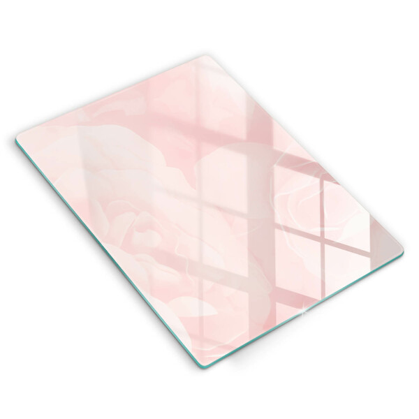 Induction hob protector Pastel background roses