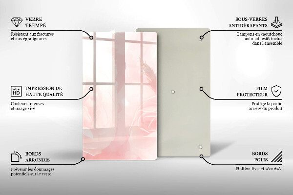 Induction hob protector Pastel background roses