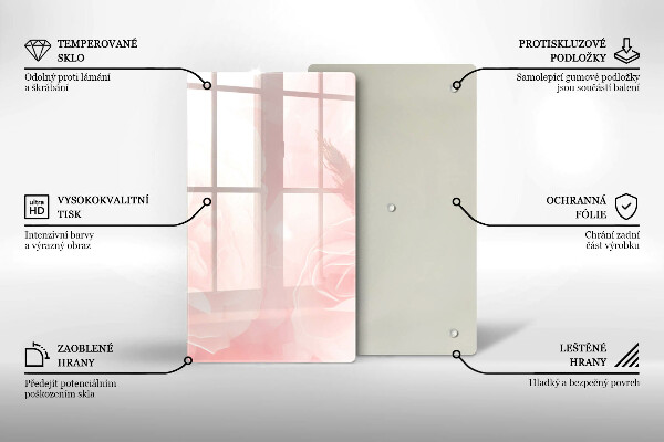 Induction hob protector Pastel background roses