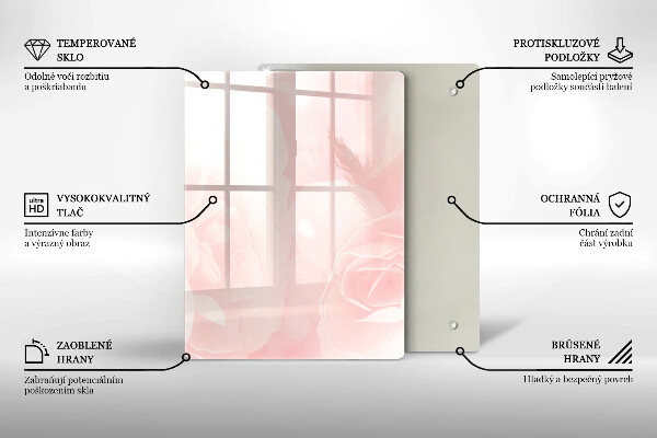 Induction hob protector Pastel background roses