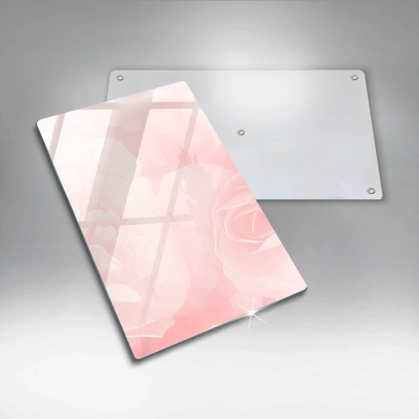 Induction hob protector Pastel background roses