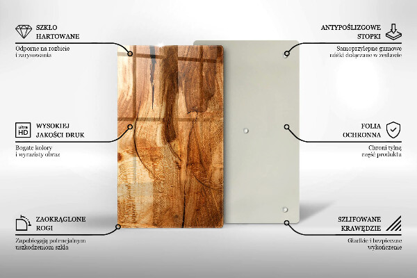 Induction hob protector Wooden board texture