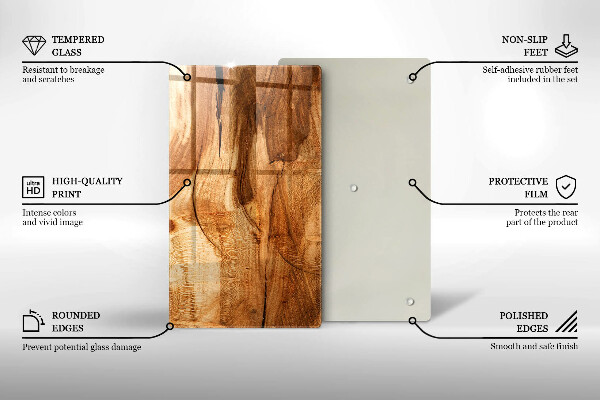 Induction hob protector Wooden board texture