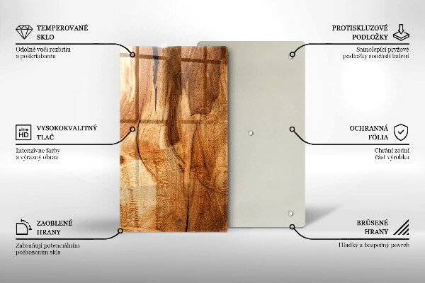 Induction hob protector Wooden board texture