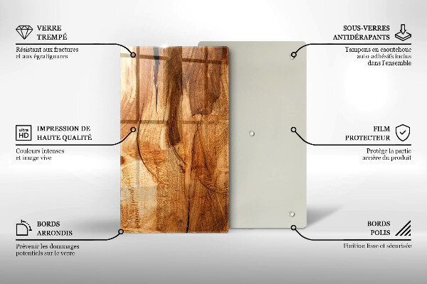 Induction hob protector Wooden board texture