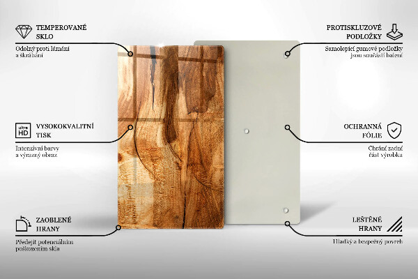 Induction hob protector Wooden board texture