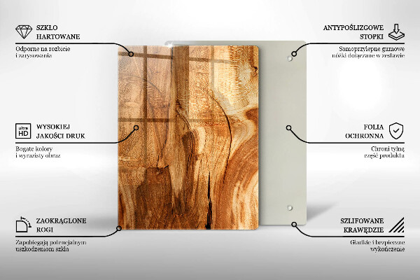 Induction hob protector Wooden board texture