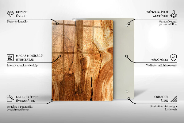 Induction hob protector Wooden board texture
