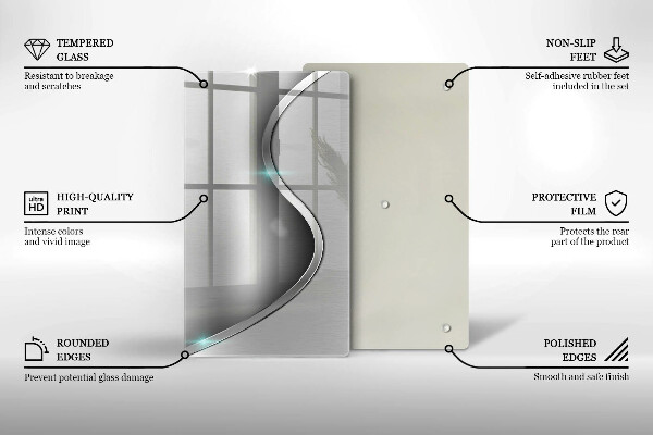 Kitchen countertop cover Silver metal abstraction