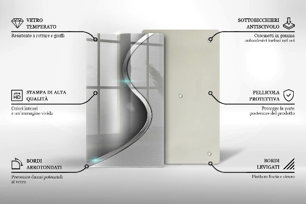 Kitchen countertop cover Silver metal abstraction