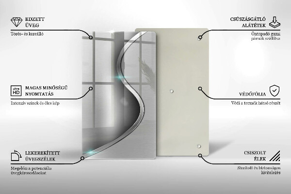 Kitchen countertop cover Silver metal abstraction