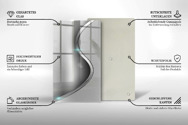 Kitchen countertop cover Silver metal abstraction