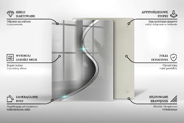 Kitchen countertop cover Silver metal abstraction