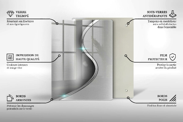 Kitchen countertop cover Silver metal abstraction