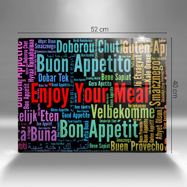 Worktop saver Enjoy your meal transcriptions