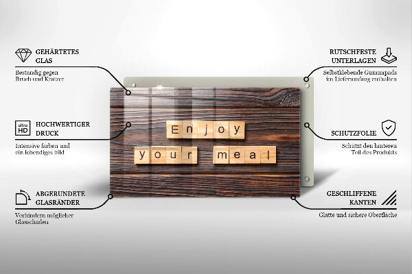 Worktop saver The inscription Enjoy Your Meal