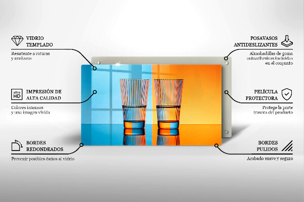 Kitchen worktop saver Two glasses of water