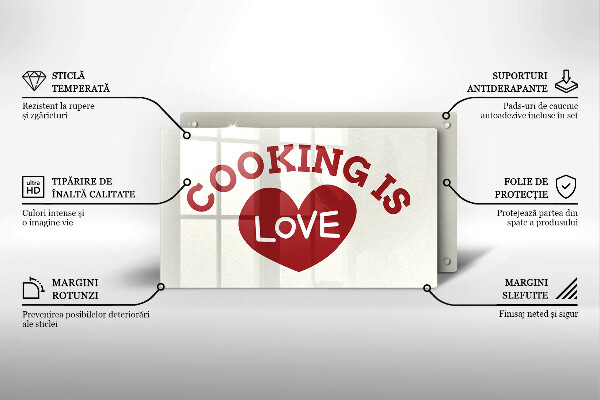 Kitchen worktop saver The inscription Cooking is love