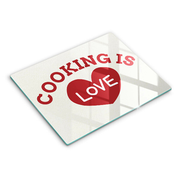 Kitchen worktop saver The inscription Cooking is love