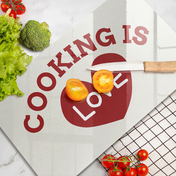 Kitchen worktop saver The inscription Cooking is love