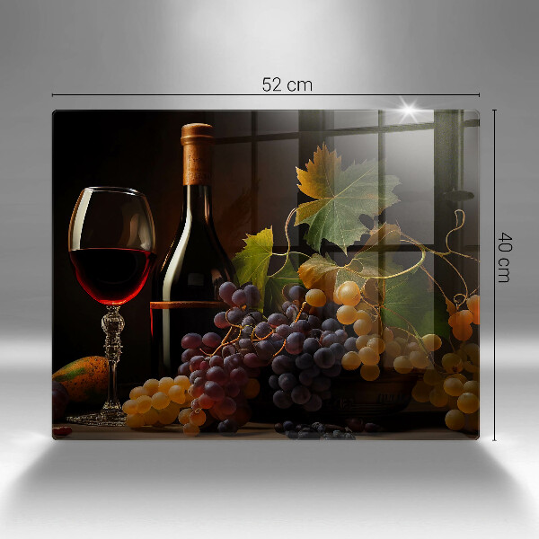 Kitchen worktop saver A glass of wine and grapes