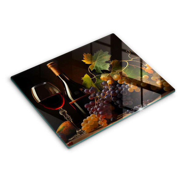 Kitchen worktop saver A glass of wine and grapes
