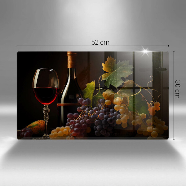 Kitchen worktop saver A glass of wine and grapes