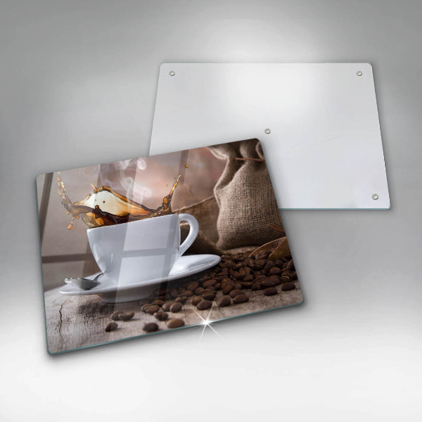 Kitchen countertop cover Cup and coffee beans